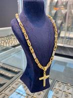 14k Gouden Koningsketting & Kruis, Sieraden, Tassen en Uiterlijk, Ophalen, Verstelbaar, Nieuw, Goud