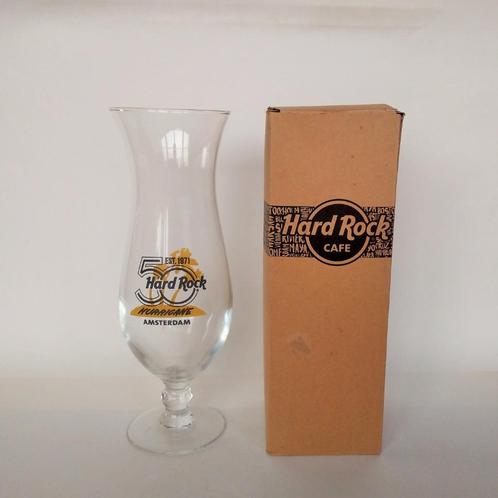 Glas Hurricane Hard Rock Cafe Amsterdam 50 Jaar, Verzamelen, Biermerken, Zo goed als nieuw, Glas of Glazen, Overige merken, Ophalen of Verzenden