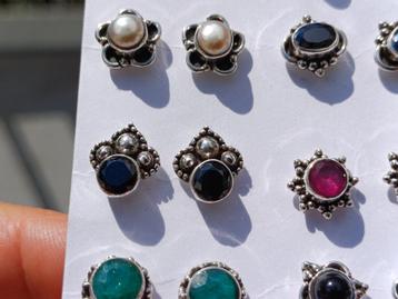 Vanoli - 925 zilver oorbellen / oorknopjes met zwarte spinel beschikbaar voor biedingen