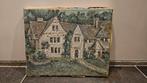 Olieverfschilderij Huis Oxfordshire 24x30cm, Antiek en Kunst, Ophalen of Verzenden