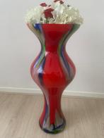 Vaas met nep bloemen, Huis en Inrichting, Woonaccessoires | Vazen, Ophalen, Overige kleuren, Minder dan 50 cm, Glas