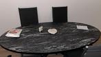 Mooie ovale eettafel, Huis en Inrichting, Tafels | Eettafels, Ophalen, Kunststof, Gebruikt, Zwart marmer
