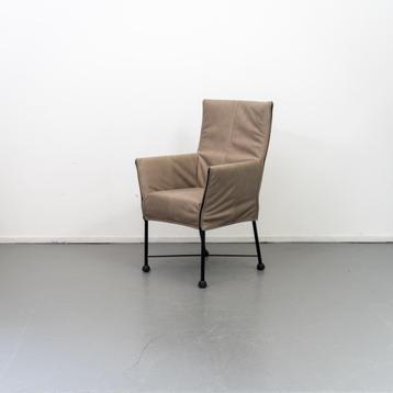 6x Montis Chaplin Stoel Tobago Leer Steel - Zwart/Dop beschikbaar voor biedingen