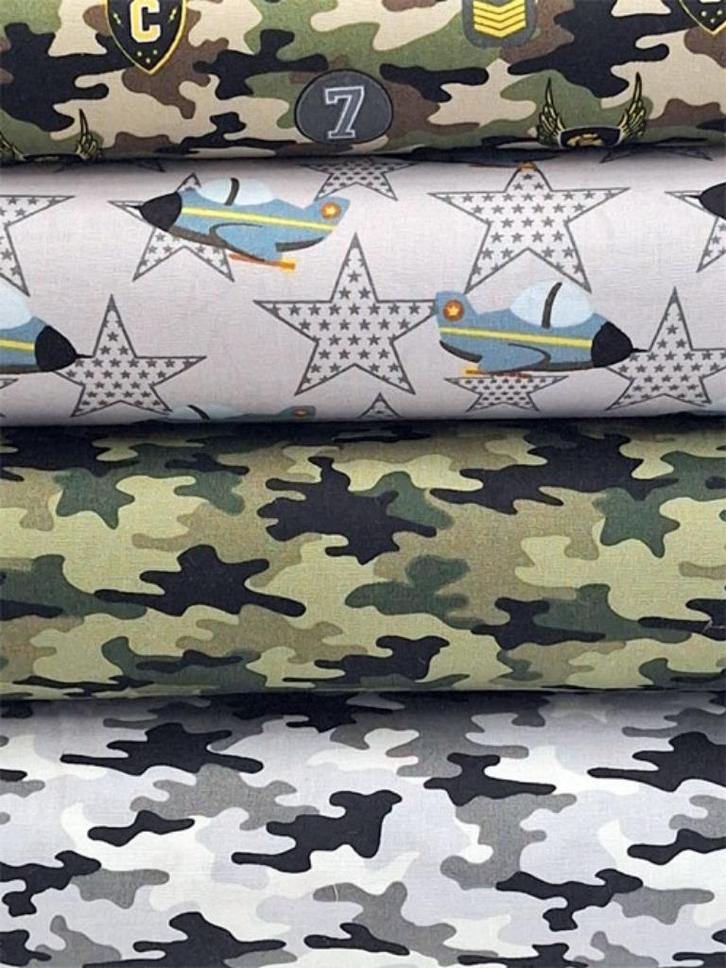 Hobbypakket army, Hobby en Vrije tijd, Stoffen en Lappen, Nieuw, Katoen, 30 tot 120 cm, 30 tot 200 cm, Groen, Ophalen of Verzenden