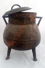 Vintage gieteizeren pofpot / stoofpot / bloempot, Antiek en Kunst, Ophalen