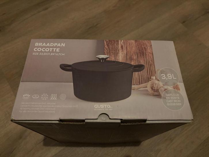 Gietijzeren Braadpan - Nieuw in doos!, Huis en Inrichting, Keuken | Potten en Pannen, Nieuw, Koekenpan of Braadpan, Gietijzer