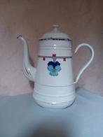 Antiek emaille koffiekan met viooltjes, Antiek en Kunst, Antiek | Emaille, Ophalen of Verzenden