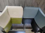 Te koop:  Eettafel met 4 gekleurde stoelen, Ophalen, Gebruikt, 4 tot 6 stoelen
