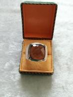Mooie Brede Zilveren Ring met Facet geslepen Rookkwarts, Verzenden, Zilver, Ring, Met edelsteen