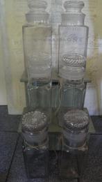 orginele antieke glazen snoeppotten  met deksel, Antiek en Kunst, Ophalen of Verzenden