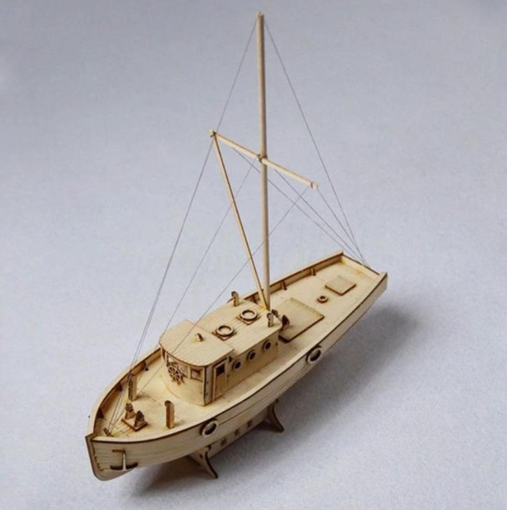 Vissersboot Modelbouw / Model Boot Schip Houten Bouwpakket, Hobby en Vrije tijd, Modelbouw | Boten en Schepen, Nieuw, Groter dan 1:32