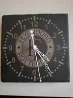 Feyenoord Wandklok 20x20cm leisteen, Huis en Inrichting, Ophalen of Verzenden, Nieuw, Analoog, Wandklok