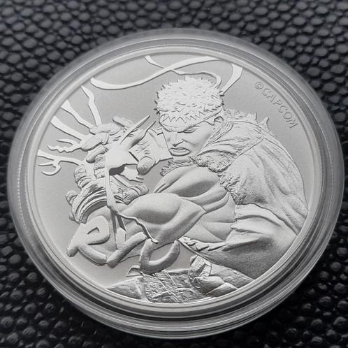 2022 Tuvalu Street Fighter Ryu 1 oz Silver Coin BU, Postzegels en Munten, Munten | Oceanië, Zilver, Verzenden
