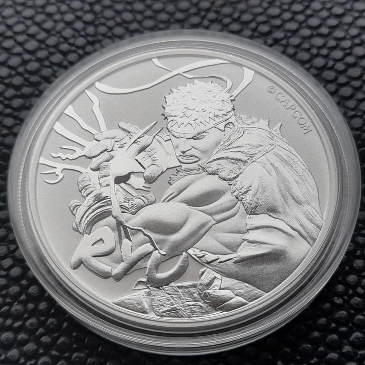 2022 Tuvalu Street Fighter Ryu 1 oz Silver Coin BU, Postzegels en Munten, Munten | Oceanië, Zilver, Verzenden