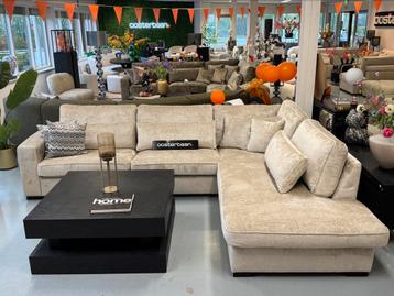 Luxe Teddy Velvet Hoekbank Costa 310x250cm Beige Sand NIEUW  beschikbaar voor biedingen