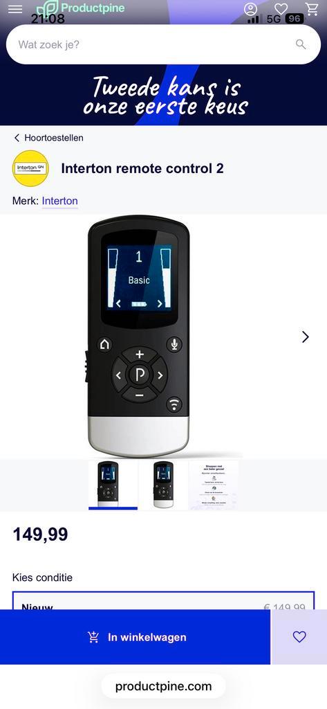 Resound Unite Remote Control 2 - Nieuwstaat, Audio, Tv en Foto, Afstandsbedieningen, Nieuw, Origineel, Tv, Met display, Ophalen of Verzenden