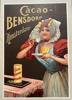 antiek reclamekaartje litho Bensdorp blikje cacao Amsterdam, Ophalen of Verzenden, Zo goed als nieuw