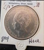 2 1/2 GULDEN WILHELMINA GROF HAAR KAVEL 42, Postzegels en Munten, Munten | Nederland, Verzenden, Zilver, Koningin Wilhelmina, Losse munt