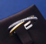 X vorm 925 sterling zilveren ring, 18 tot 19, Nieuw, Ophalen of Verzenden, Met edelsteen