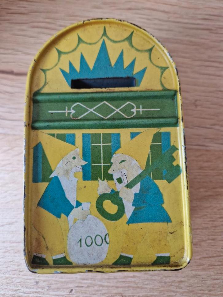 Vintage Spaarpot Huis met Kabouters, Antiek en Kunst, Antiek | Speelgoed, Ophalen of Verzenden