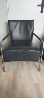 Te koop twee leren Fauteuils grijs, Ophalen, Zo goed als nieuw, 75 tot 100 cm, 50 tot 75 cm