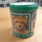 Vintage Kenya duty free green acres tea blik nog gevuld, Ophalen of Verzenden, Gebruikt, Overige