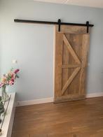 steigerhouten schuifdeur, Ophalen, 80 tot 100 cm, Binnendeur, Zo goed als nieuw