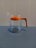 Vintage glazen theepot oranje zgan, Overige typen, Ophalen of Verzenden, Overige stijlen, Glas