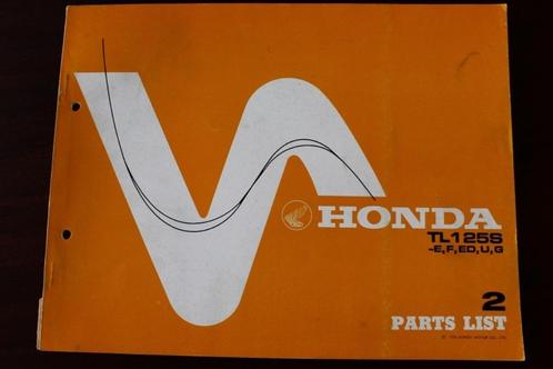 Honda TL125 S E ED U G 1976 motorycle parts list TL 125, Motoren, Handleidingen en Instructieboekjes, Honda, Ophalen of Verzenden