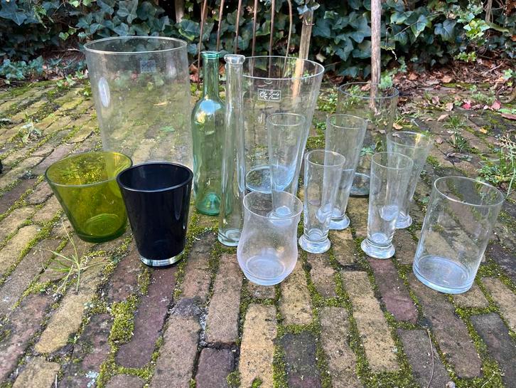 Vazen Collectie - Diverse Modellen, Huis en Inrichting, Woonaccessoires | Vazen, Gebruikt, Overige kleuren, Minder dan 50 cm, Glas