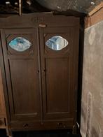 Antieke houten kast met glas, Huis en Inrichting, Gebruikt, 100 tot 150 cm, Ophalen of Verzenden, 150 tot 200 cm