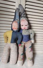 antieke pop, 2 shabby sleetse lappen poppen, Verzamelen, Poppen, Ophalen, Gebruikt, Pop