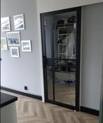 Zwarte staal look houten binnendeur schuifdeur