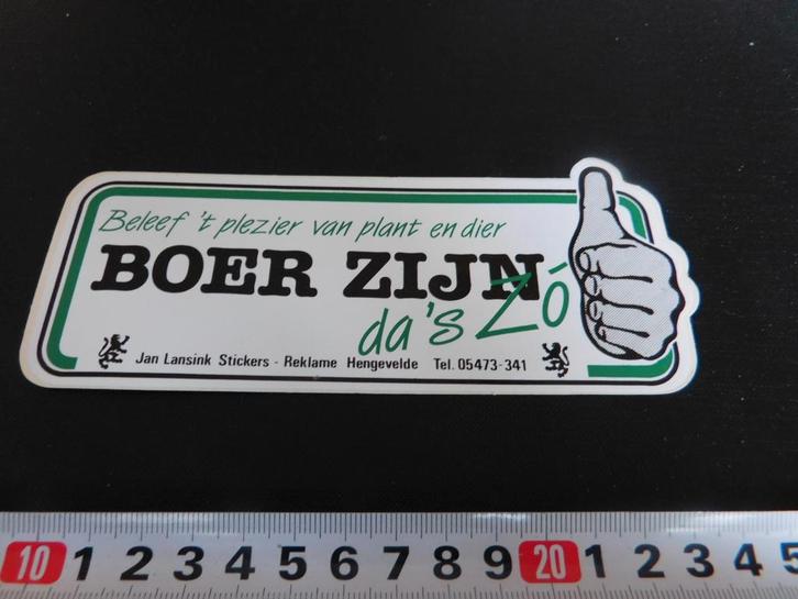 sticker boer zijn da's zó - duim omhoog, Verzamelen, Stickers, Zo goed als nieuw, Ophalen