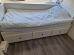 HEMNES Bedbank wit uitschuifbaar van 1 naar 2 persoons, Ophalen, Eenpersoons, Wit, Scandinavisch