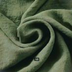 100% linnen hoeslaken 140x200x25 + slopen Khaki, Huis en Inrichting, Slaapkamer | Beddengoed, Hoeslaken of Sloop, Ophalen of Verzenden