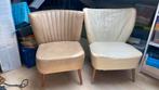 2 vintage cocktail stoeltjes (opknappen?) skai leer, Huis en Inrichting, Stoelen, Ophalen, Gebruikt, Leer, Twee