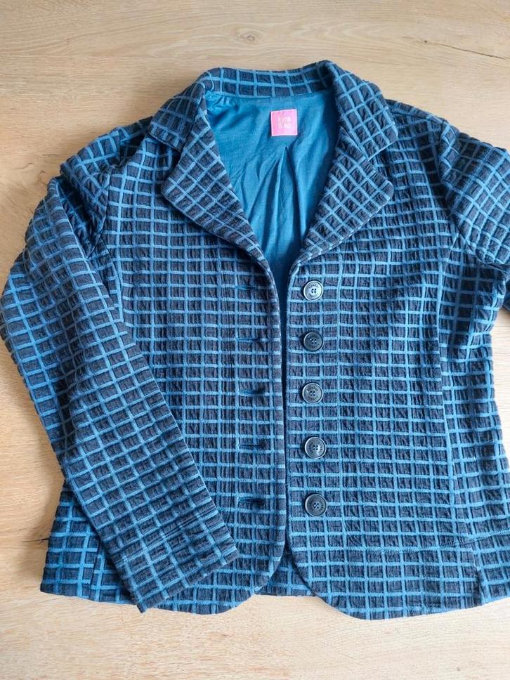 Casual Kyra & Ko Jasje Maat L, Kleding | Dames, Jasjes, Kostuums en Pakken, Zo goed als nieuw, Jasje, Maat 42/44 (L), Blauw, Ophalen of Verzenden