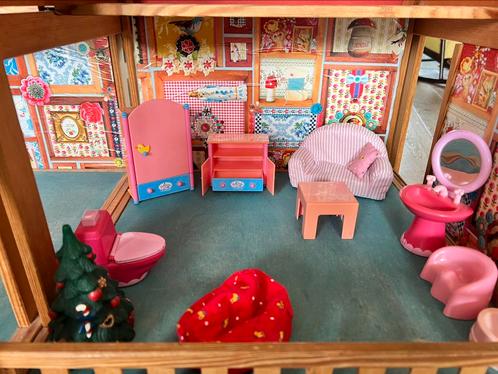 Groot vintage/retro poppenhuis, incl baby born set, Kinderen en Baby's, Speelgoed | Poppenhuizen, Gebruikt, Poppenhuis, Ophalen
