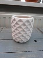 Witte bloempot, Ophalen of Verzenden, Rond, Binnen