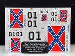 Stickers General Lee Decals Dukes of Hazzard modelauto 1:18, Overige merken, Triple9, Overige typen, Nieuw