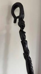 Makonde Wandelstok Afrikaans Houtsnijwerk, Antiek en Kunst, Kunst | Niet-Westerse kunst, Ophalen of Verzenden