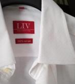 NIEUW GALA overhemd Wit met design 100% katoen LIV 40 M, Kleding | Heren, Overhemden, Verzenden, LIV, Wit, Nieuw