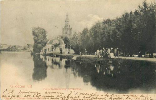 (388-215-003) Schiedam Groeten uit, Verzamelen, Ansichtkaarten | Nederland, Zuid-Holland, Verzenden