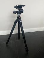 Manfrotto statief met geared head, Ophalen of Verzenden, Gebruikt, 175 cm of meer, Driepoot