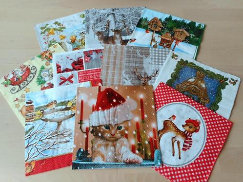 Kerst/winter servetten, set 10 st, Hobby en Vrije tijd, Knutselen, Nieuw, Knutselwerk, Ophalen of Verzenden