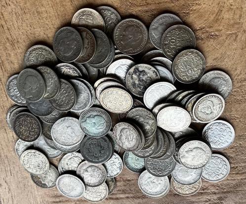 100 zilveren dubbeltjes Wilhelmina, Postzegels en Munten, Munten | Nederland, Setje, 10 cent, Koningin Wilhelmina, Zilver, Ophalen