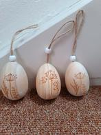 Houten hang eieren set van 3, Ophalen of Verzenden
