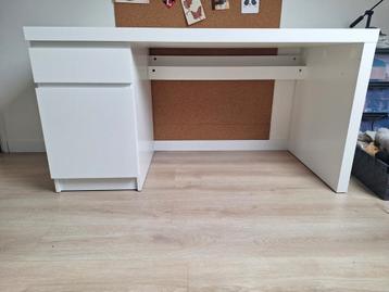Ikea Malm bureau wit met kast en lade