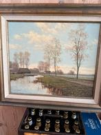 Schilderij landelijk gien brouwer, Antiek en Kunst, Kunst | Schilderijen | Klassiek, Ophalen of Verzenden